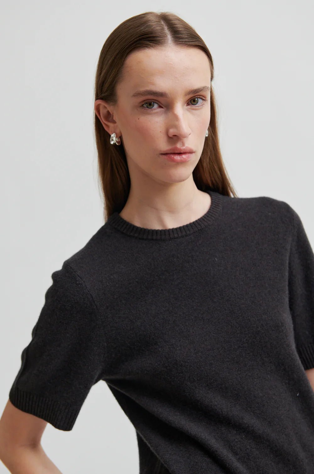 Second Female | Leara Knit O - Neck | Black | Palm Boutique
