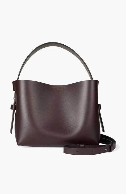Second Female | Leata Leather Bag | Chocolate Plum | Palm Boutique