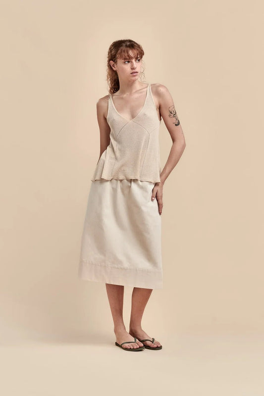 Standard Issue | Cotton Broadcloth Skirt | Fossil | Palm Boutique