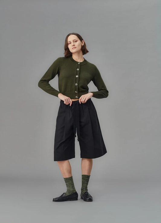 Standard Issue | Merino Crew Neck Cardigan | Smudge | Palm Boutique