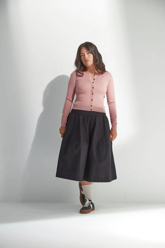 Standard Issue | Merino Crop Crew Cardi | Coral | Palm Boutique