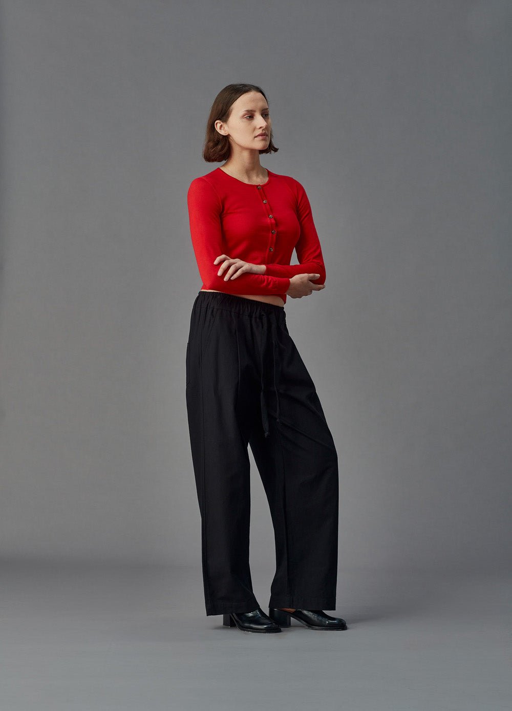 Standard Issue | Merino Crop Crew Cardi | Ribbon | Palm Boutique
