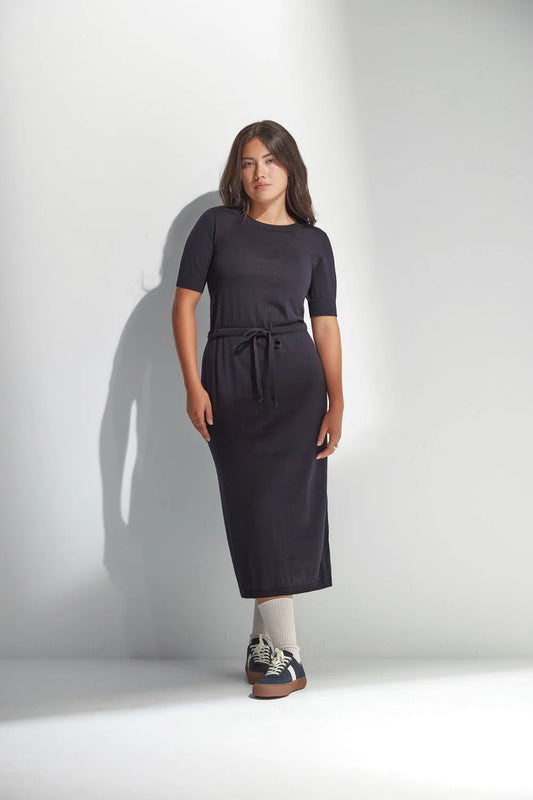 Standard Issue | Merino Drawstring Dress | Navy | Palm Boutique