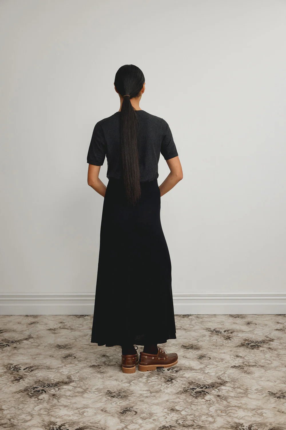 Standard Issue | Merino Flared Skirt | Black | Palm Boutique