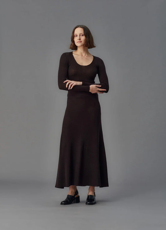 Standard Issue | Merino Flared Skirt | Umber | Palm Boutique