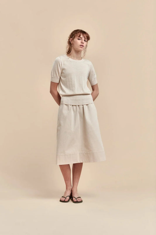Standard Issue | Merino High Rib T-Shirt | Alabaster | Palm Boutique