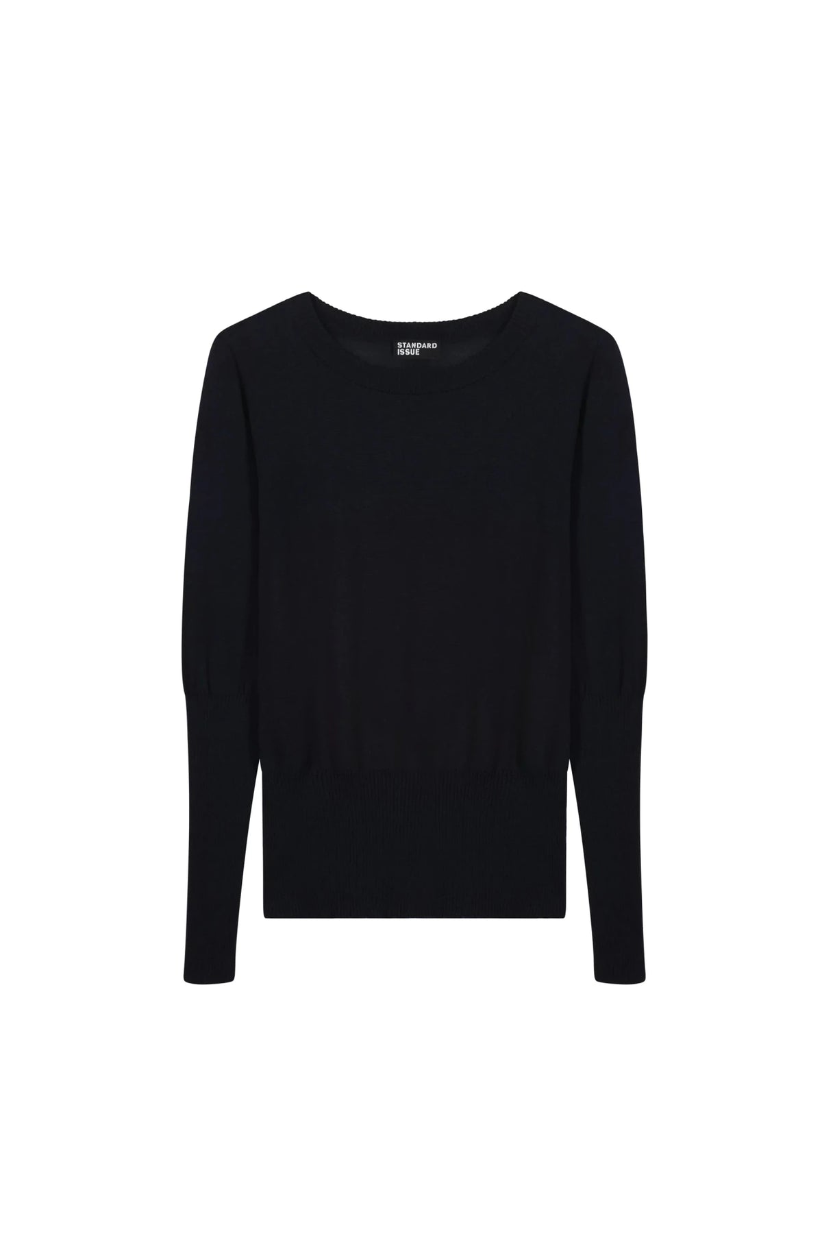 Standard Issue | Merino Long Rib Sweater | Black | Palm Boutique