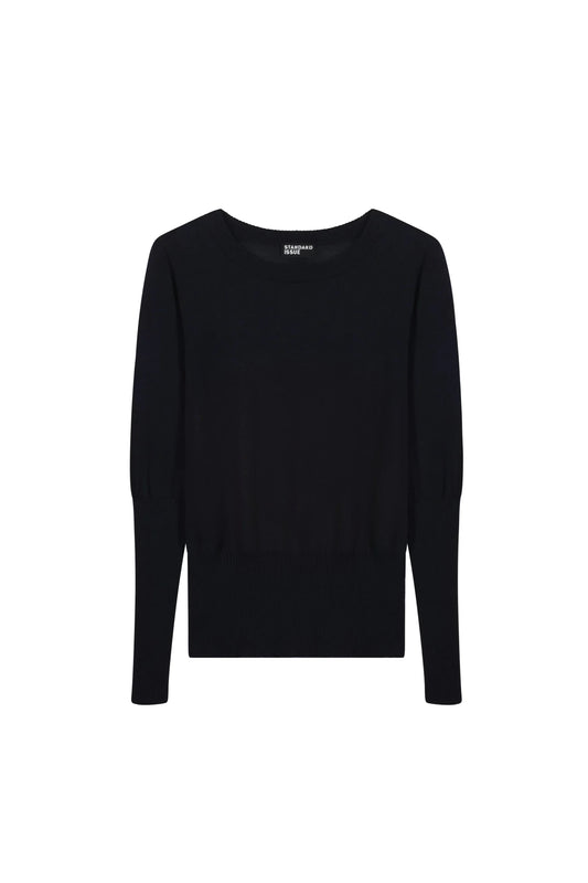 Standard Issue | Merino Long Rib Sweater | Black | Palm Boutique