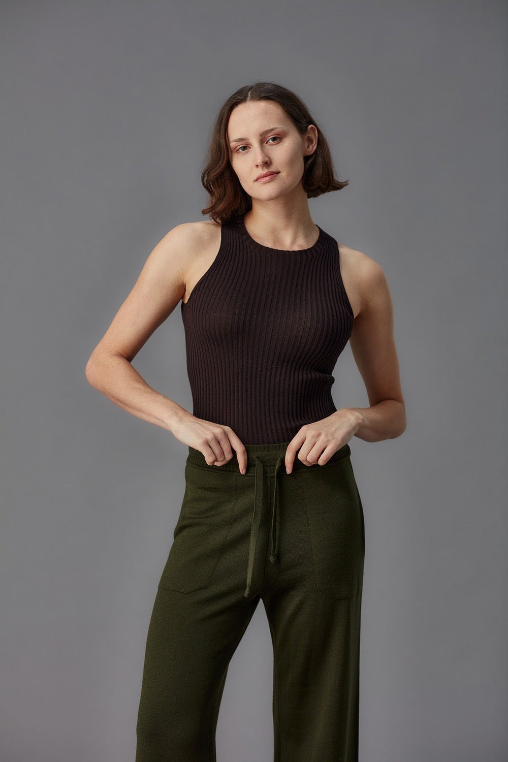 Standard Issue | Merino Rib Crew Tank | Umber | Palm Boutique