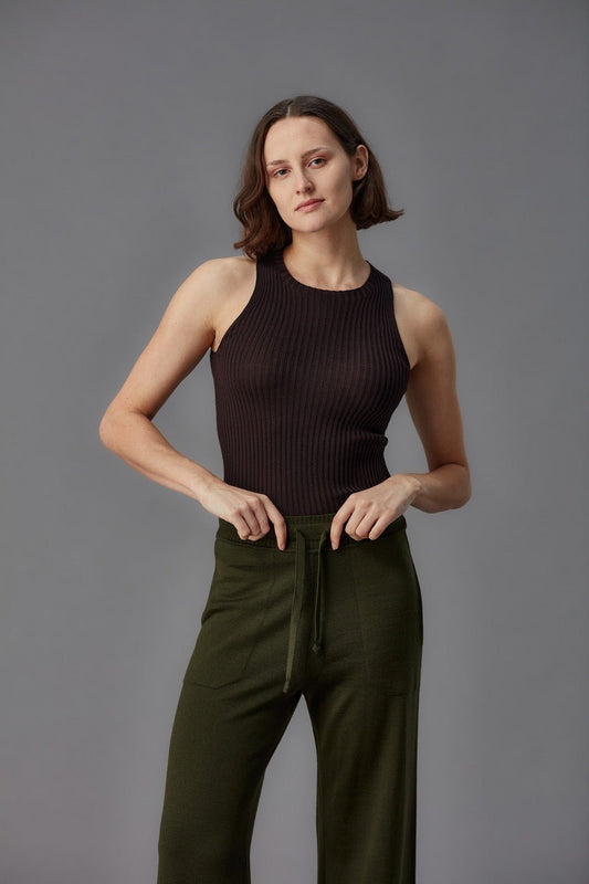 Standard Issue | Merino Rib Crew Tank | Umber | Palm Boutique