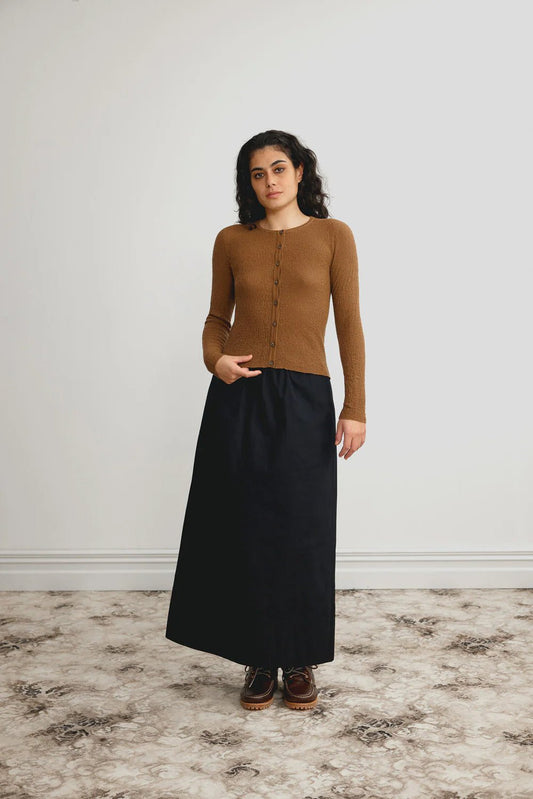 Standard Issue | Merino Tweedy Crop Cardigan | Walnut | Palm Boutique