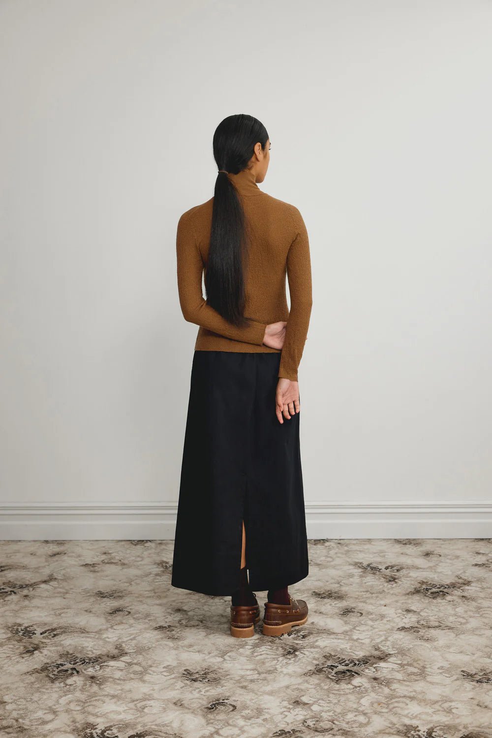 Standard Issue | Merino Tweedy Skivvy | Walnut | Palm Boutique