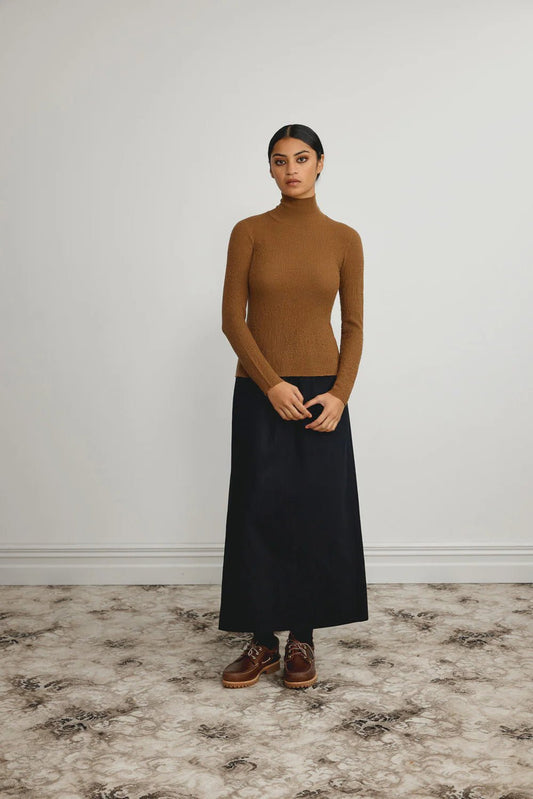 Standard Issue | Merino Tweedy Skivvy | Walnut | Palm Boutique