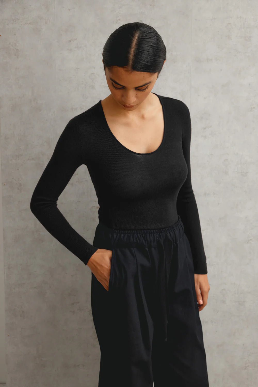 Standard Issue | Merino U Top | Black | Palm Boutique