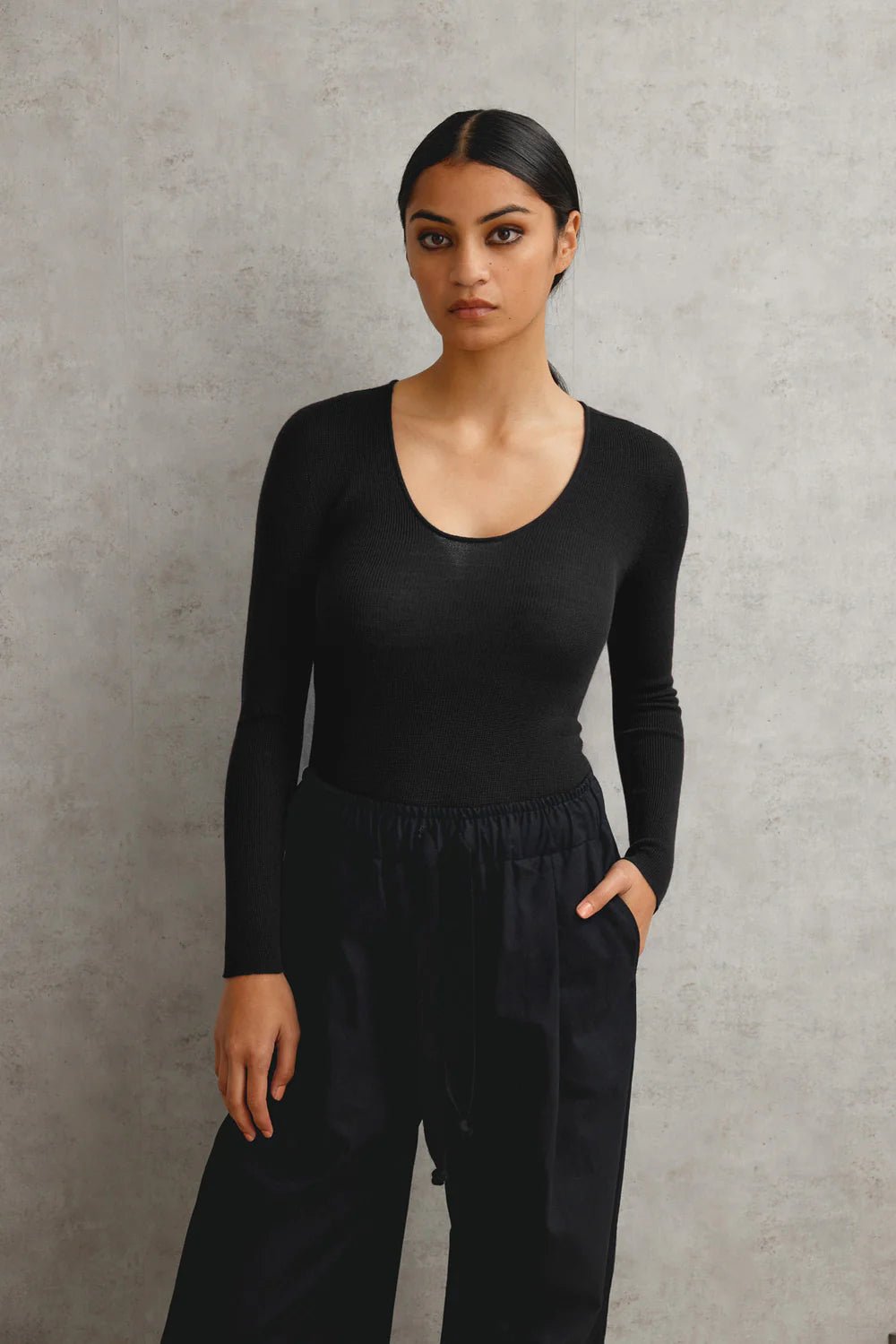 Standard Issue | Merino U Top | Black | Palm Boutique