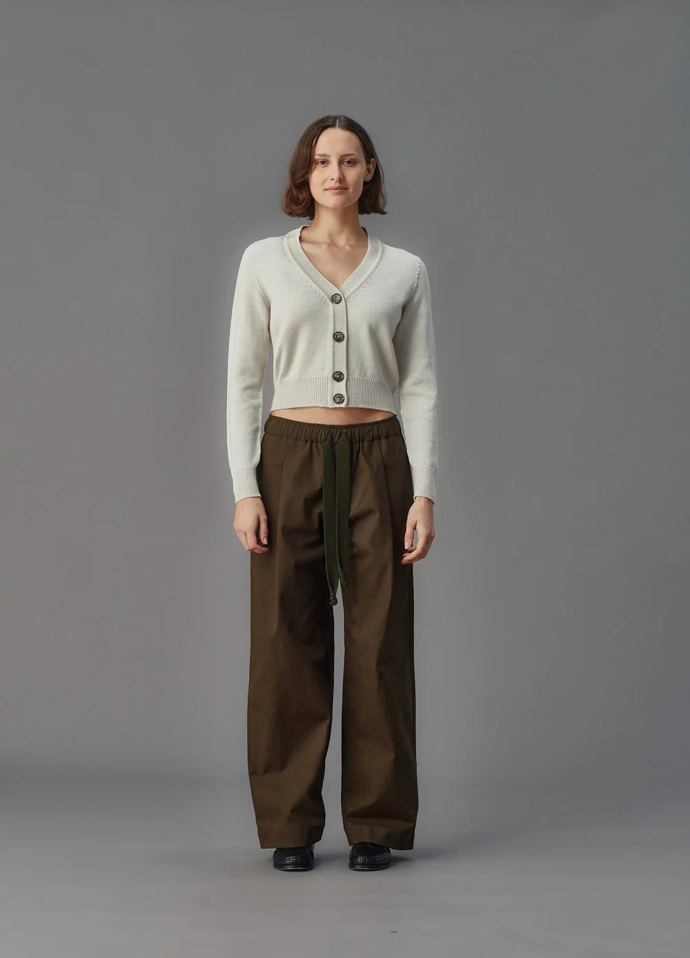 Standard Issue | Merino V Neck Cardigan | Alabaster | Palm Boutique