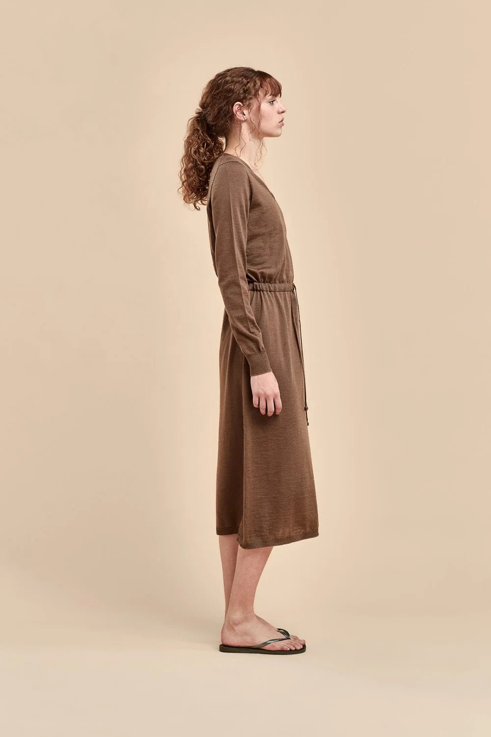 Standard Issue | Merino V Neck Slouchy Dress | Truffle | Palm Boutique