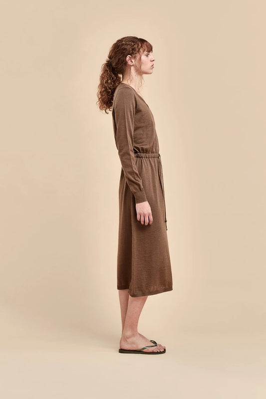 Standard Issue | Merino V Neck Slouchy Dress | Truffle | Palm Boutique