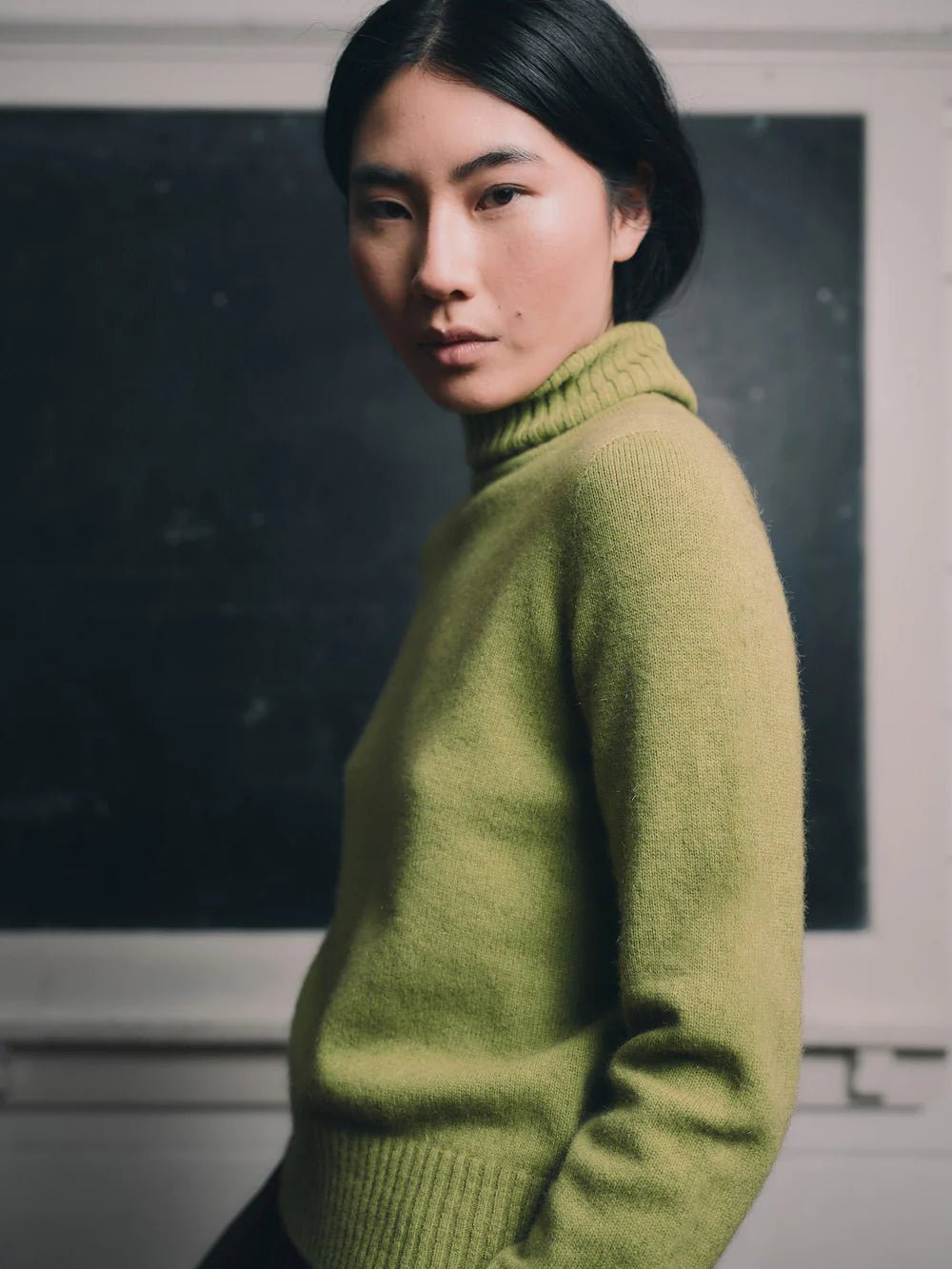 Standard Issue | Okewa Crop Funnel Neck | Herb | Palm Boutique