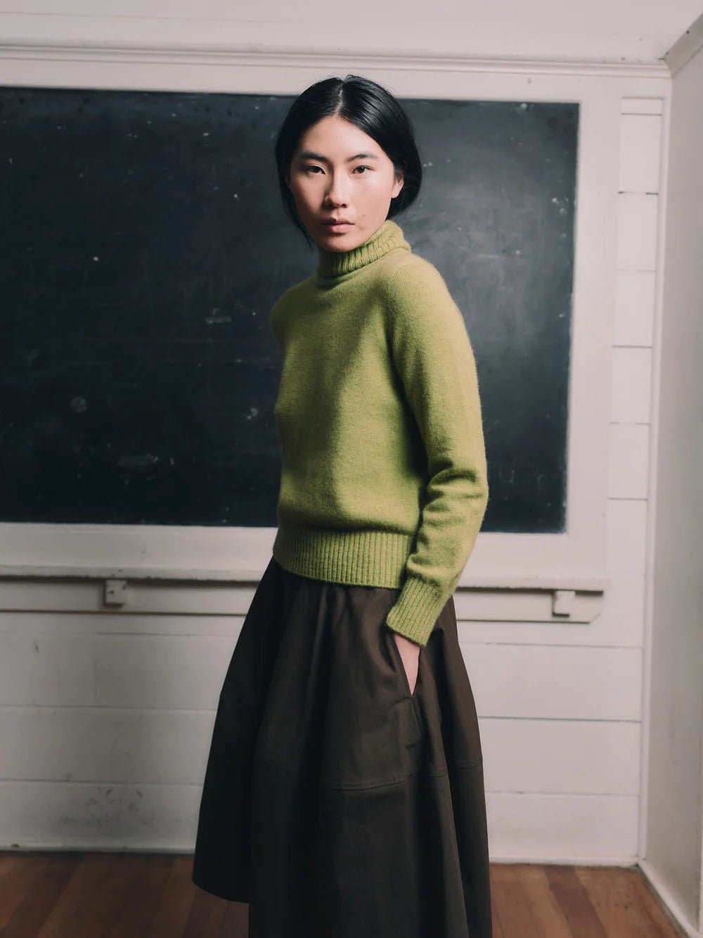 Standard Issue | Okewa Crop Funnel Neck | Herb | Palm Boutique