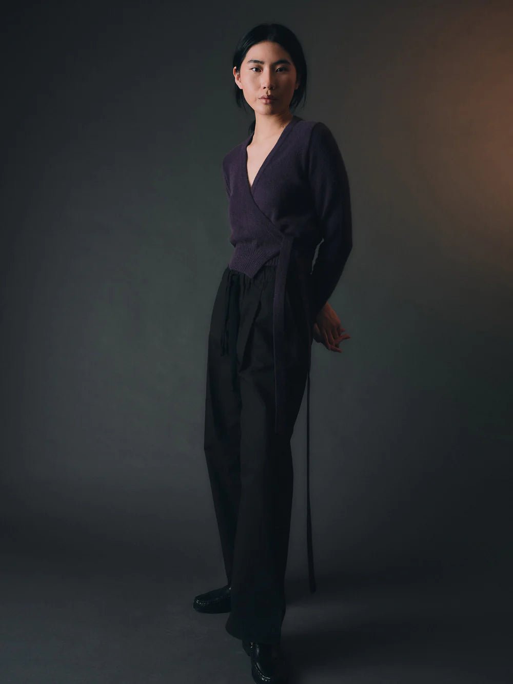 Standard Issue | Okewa Wrap Cardigan | Violet | Palm Boutique