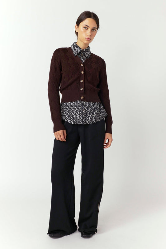 Sylvester | Basket Cardigan | Espresso | Palm Boutique