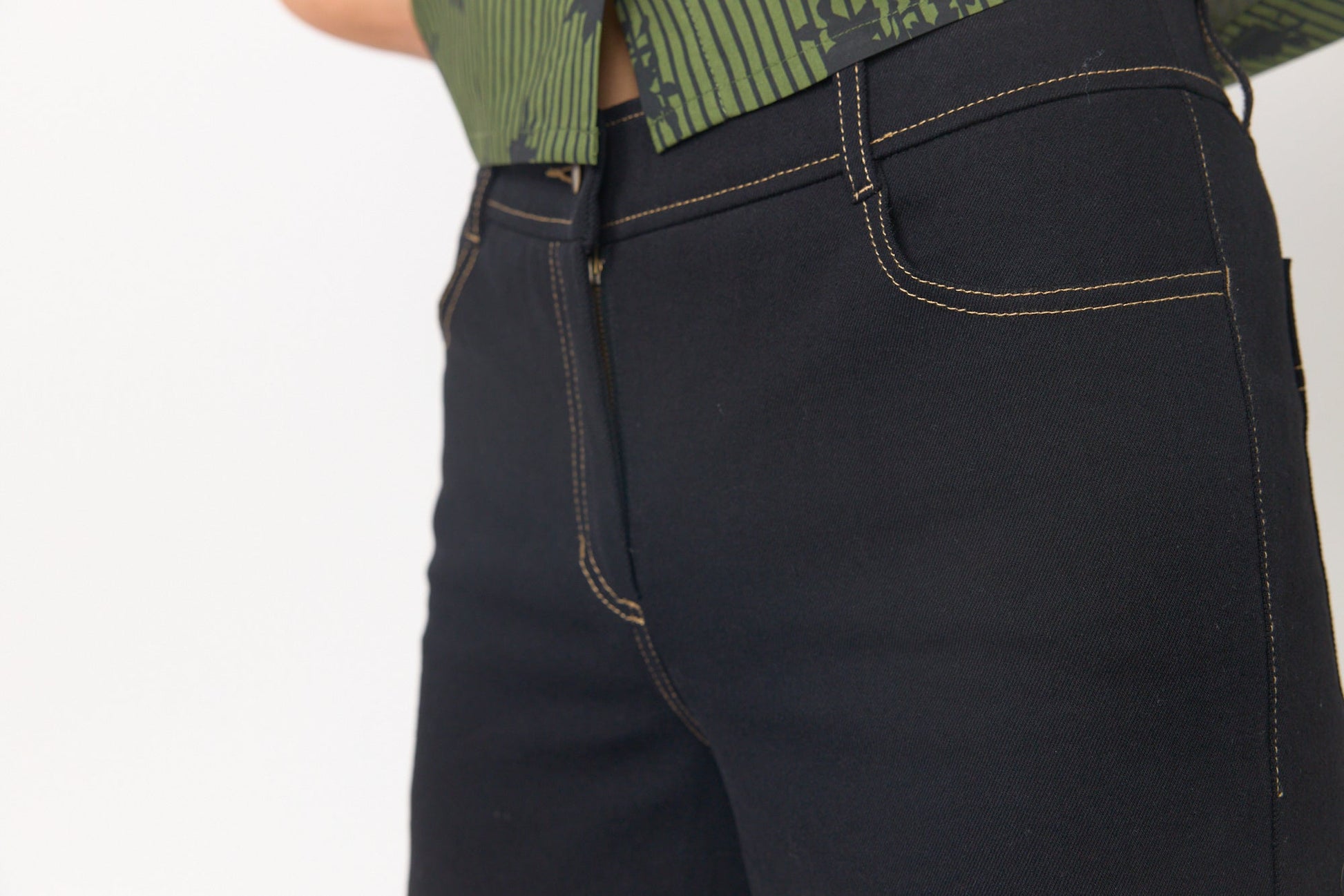 Sylvester | Denim Low Rise Trouser | Black | Palm Boutique