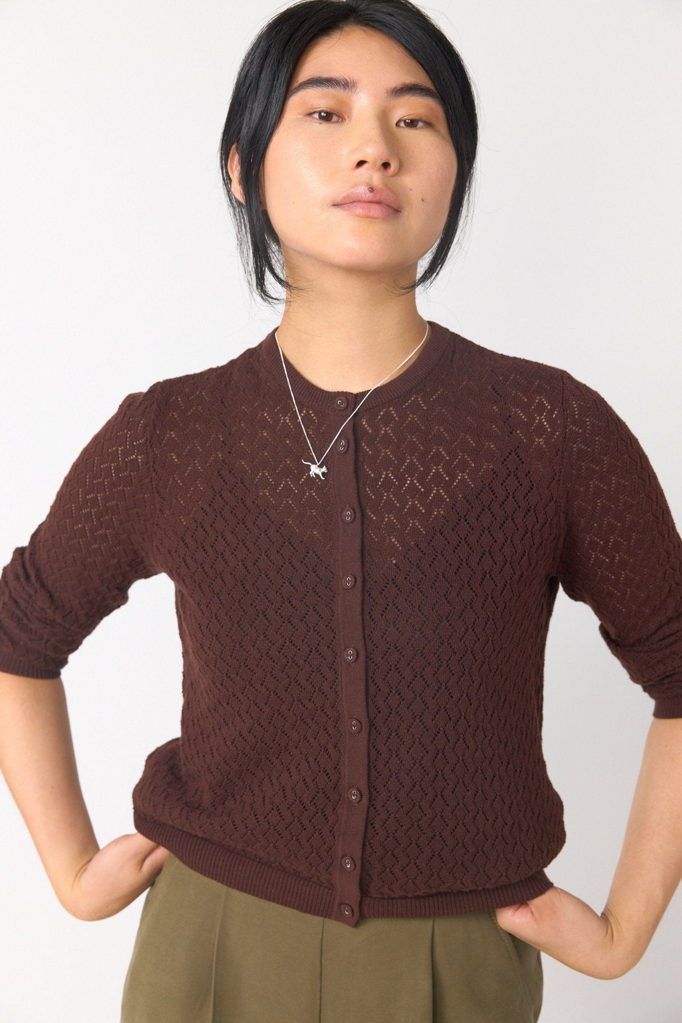 Sylvester | Parquet Cardigan | Espresso | Palm Boutique
