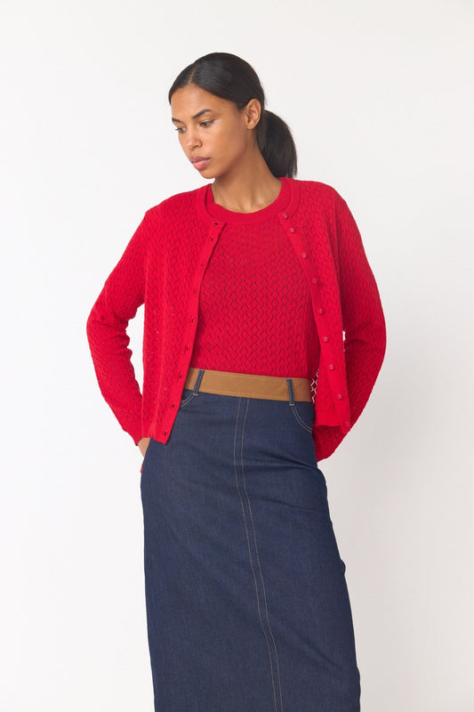 Sylvester | Parquet Cardigan | Red | Palm Boutique