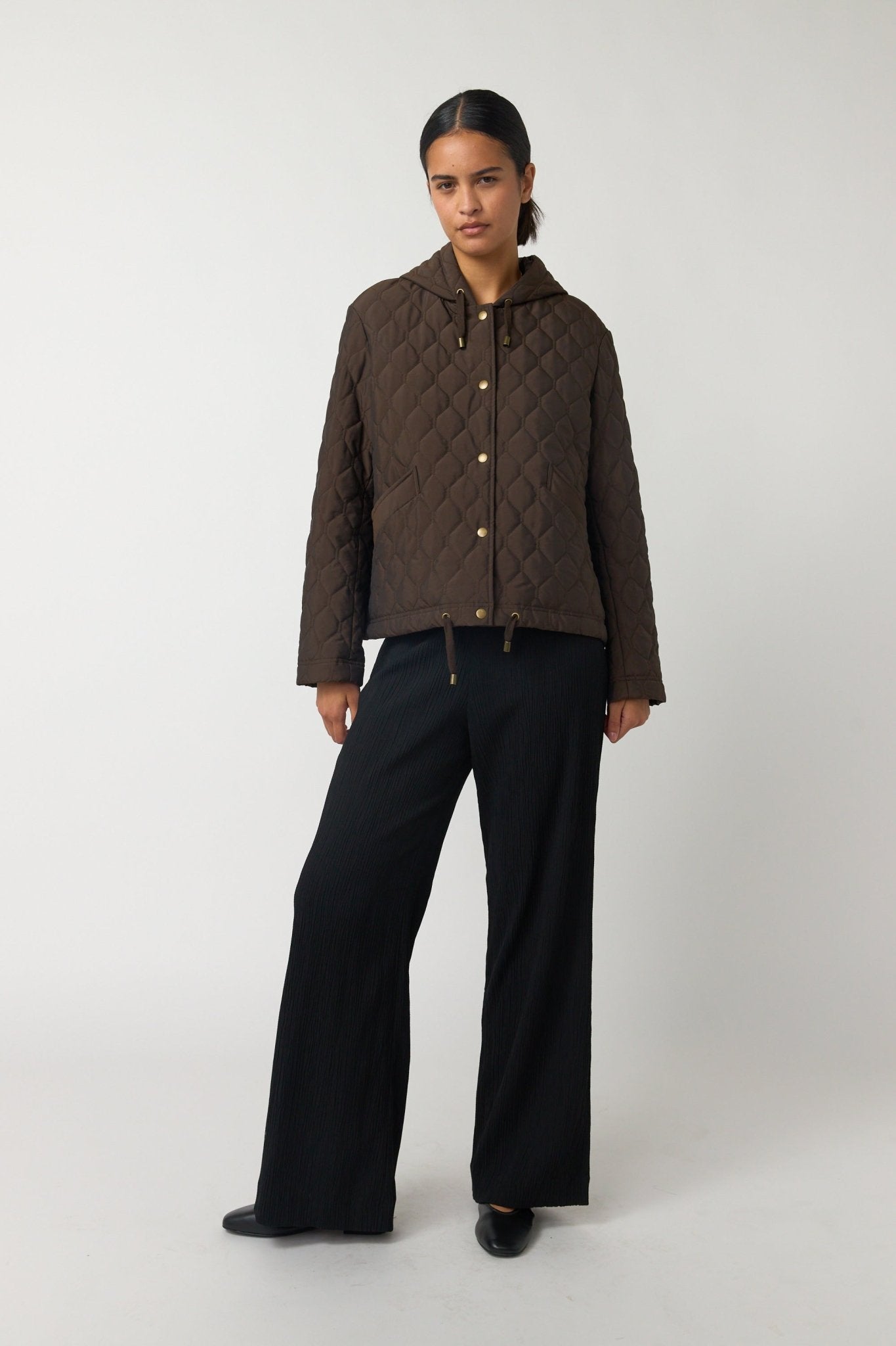 Sylvester | Quilted Cropped Parka | Espresso | Palm Boutique