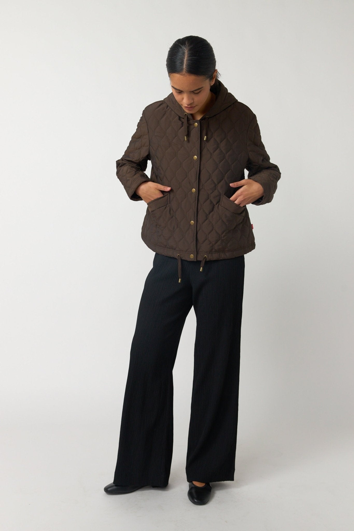 Sylvester | Quilted Cropped Parka | Espresso | Palm Boutique