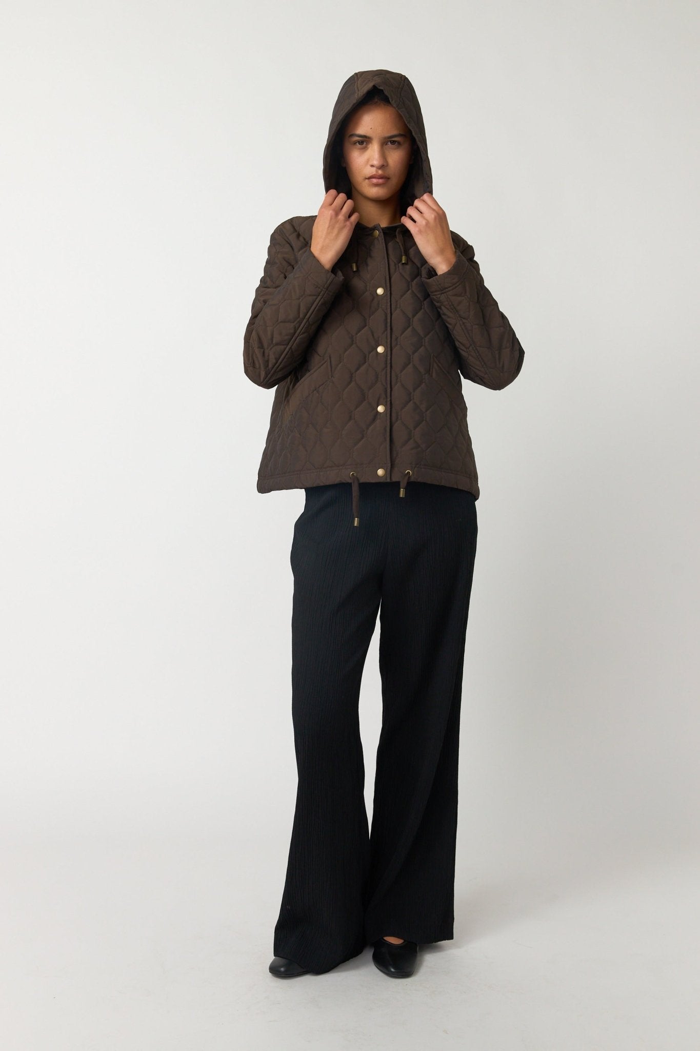 Sylvester | Quilted Cropped Parka | Espresso | Palm Boutique