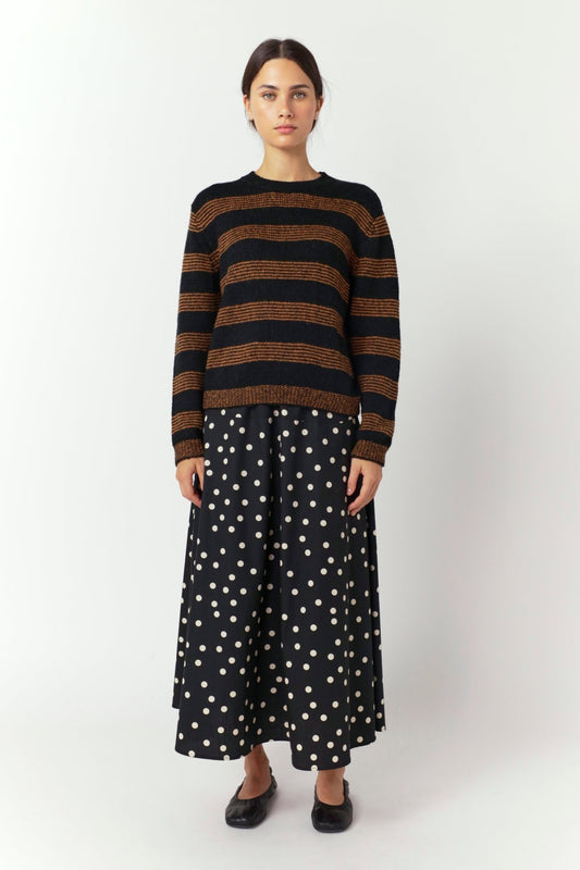 Sylvester | Riley Stripe Jumper | Black/Ginger | Palm Boutique