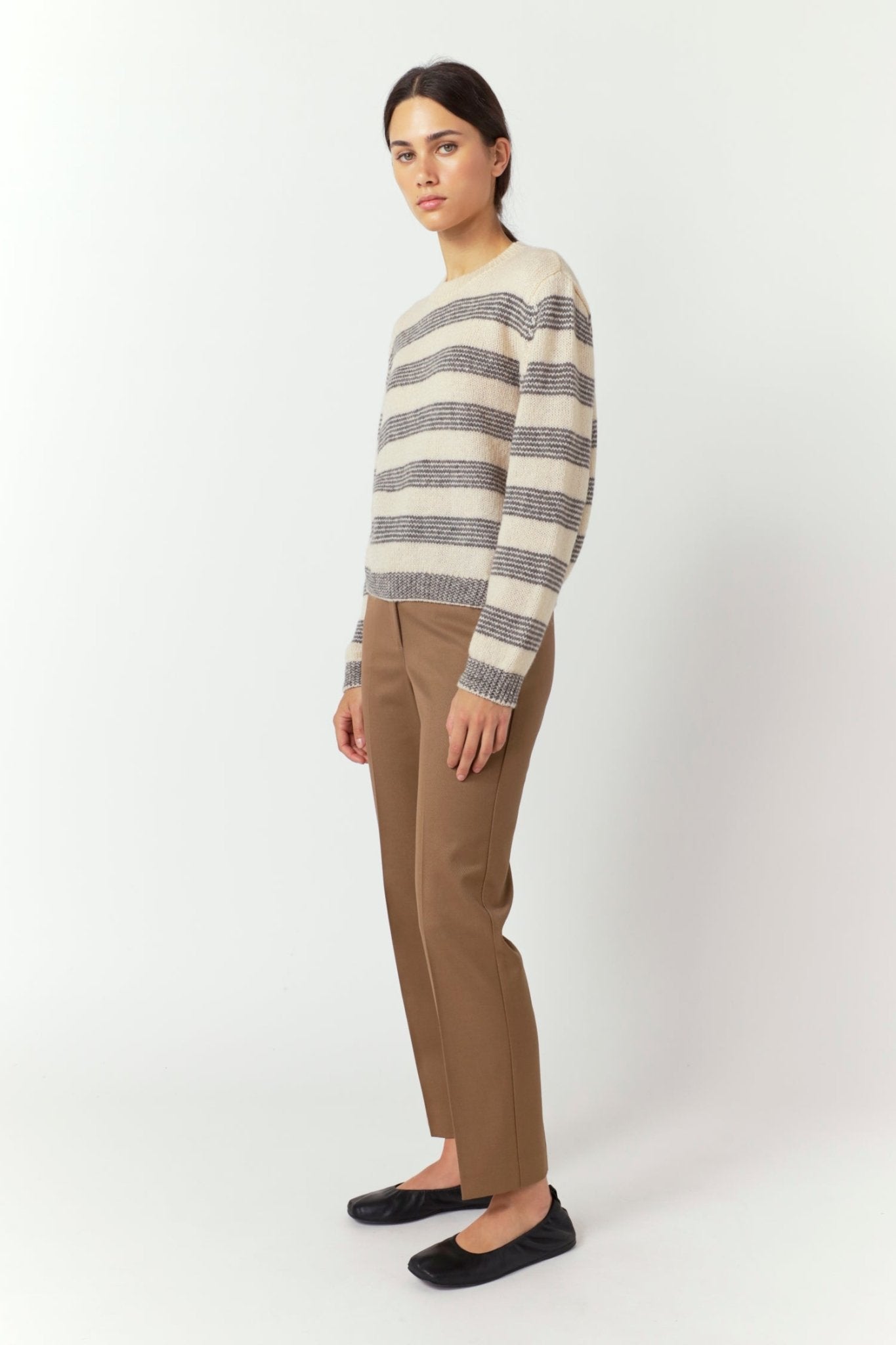 Sylvester | Riley Stripe Jumper | Porcelain/Grey | Palm Boutique