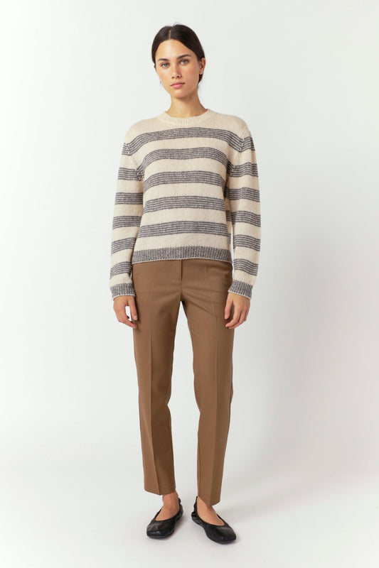 Sylvester | Riley Stripe Jumper | Porcelain/Grey | Palm Boutique