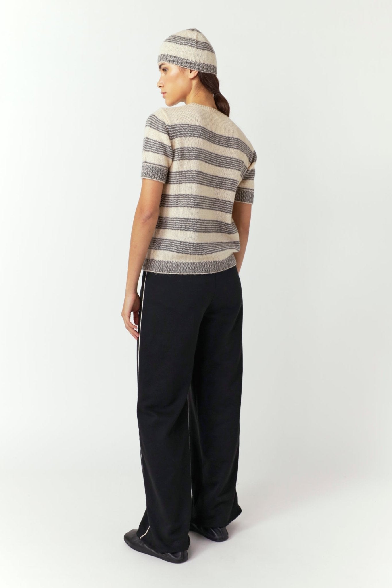 Sylvester | Riley Stripe Top | Porcelain/Grey | Palm Boutique