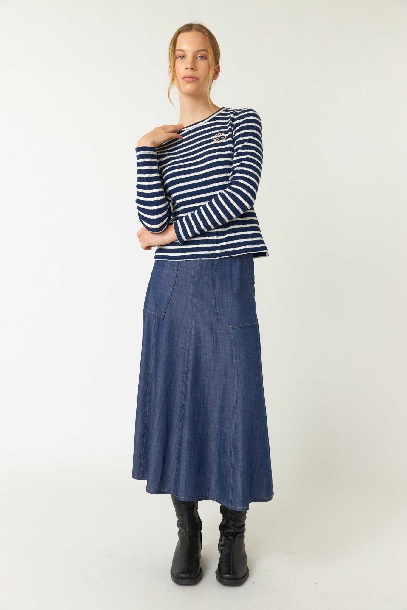 Sylvester | Sailor Stripe Top | Navy | Palm Boutique