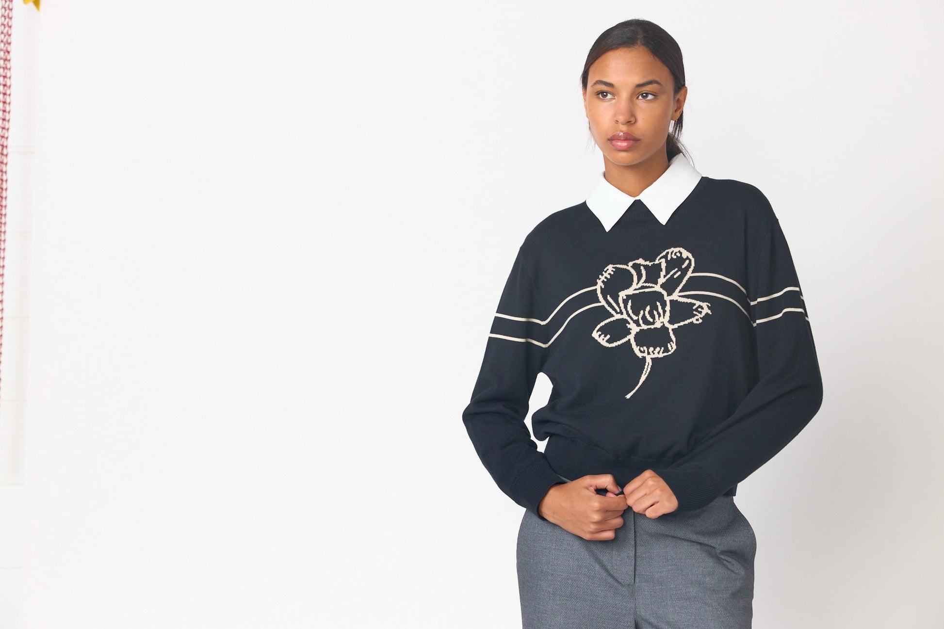 Sylvester | Sketch Jumper | Black /Ivory | Palm Boutique