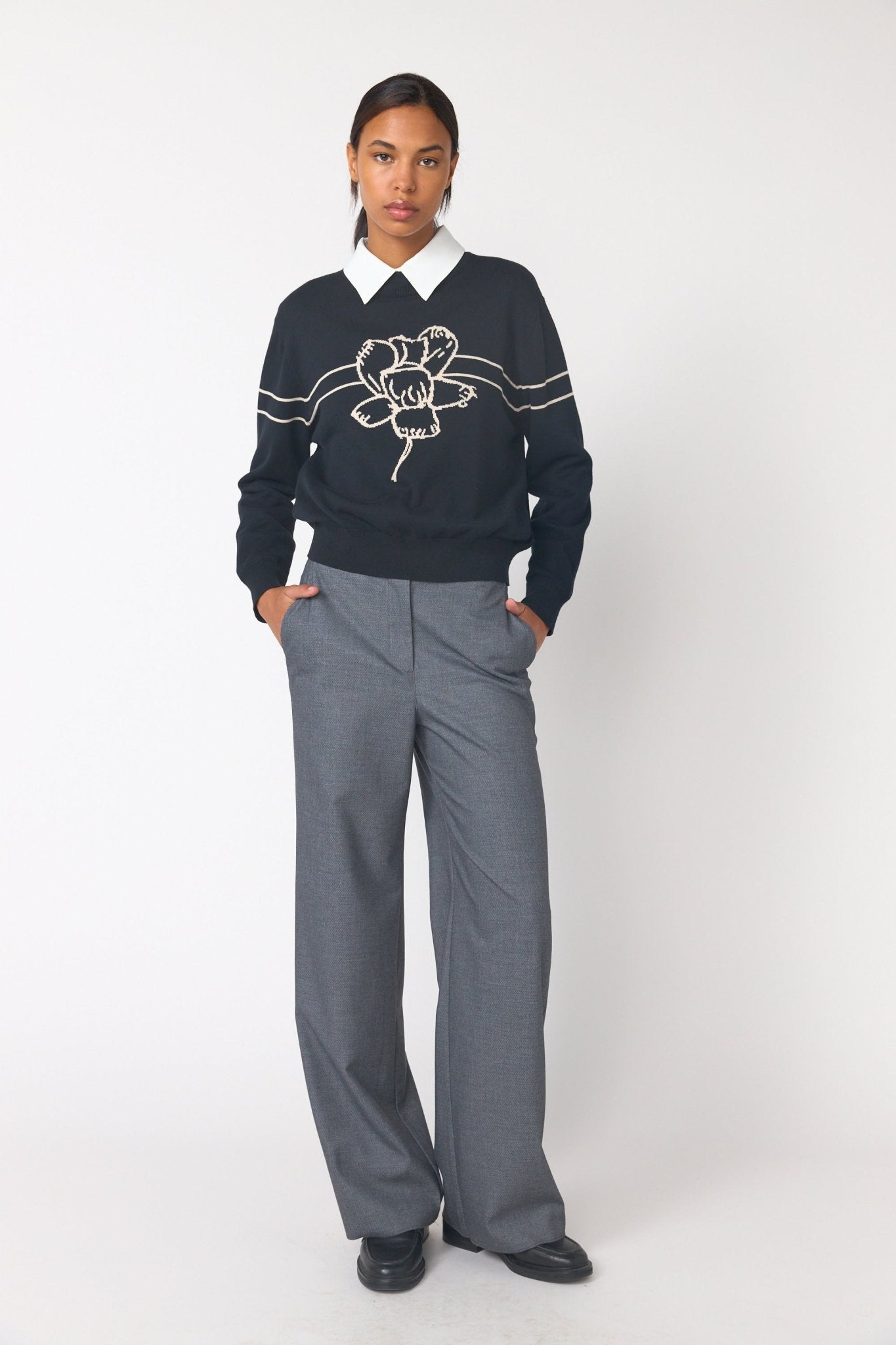 Sylvester | Sketch Jumper | Black /Ivory | Palm Boutique