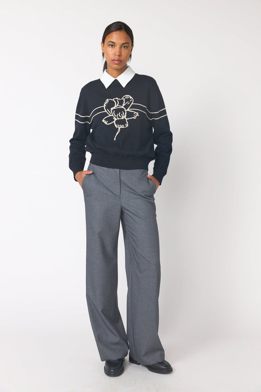 Sylvester | Sketch Jumper | Black /Ivory | Palm Boutique