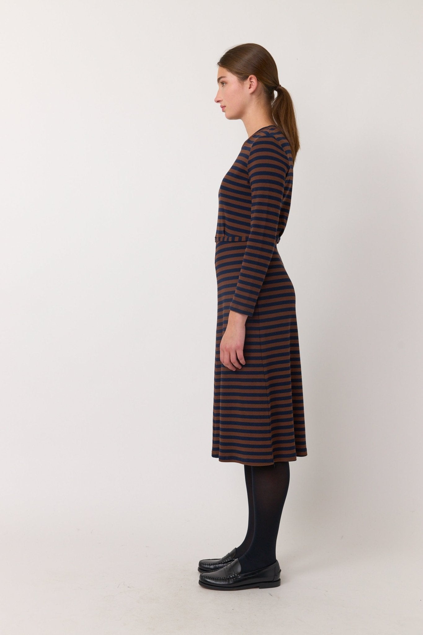 Sylvester | Stripey Dress | Brown Stripe | Palm Boutique