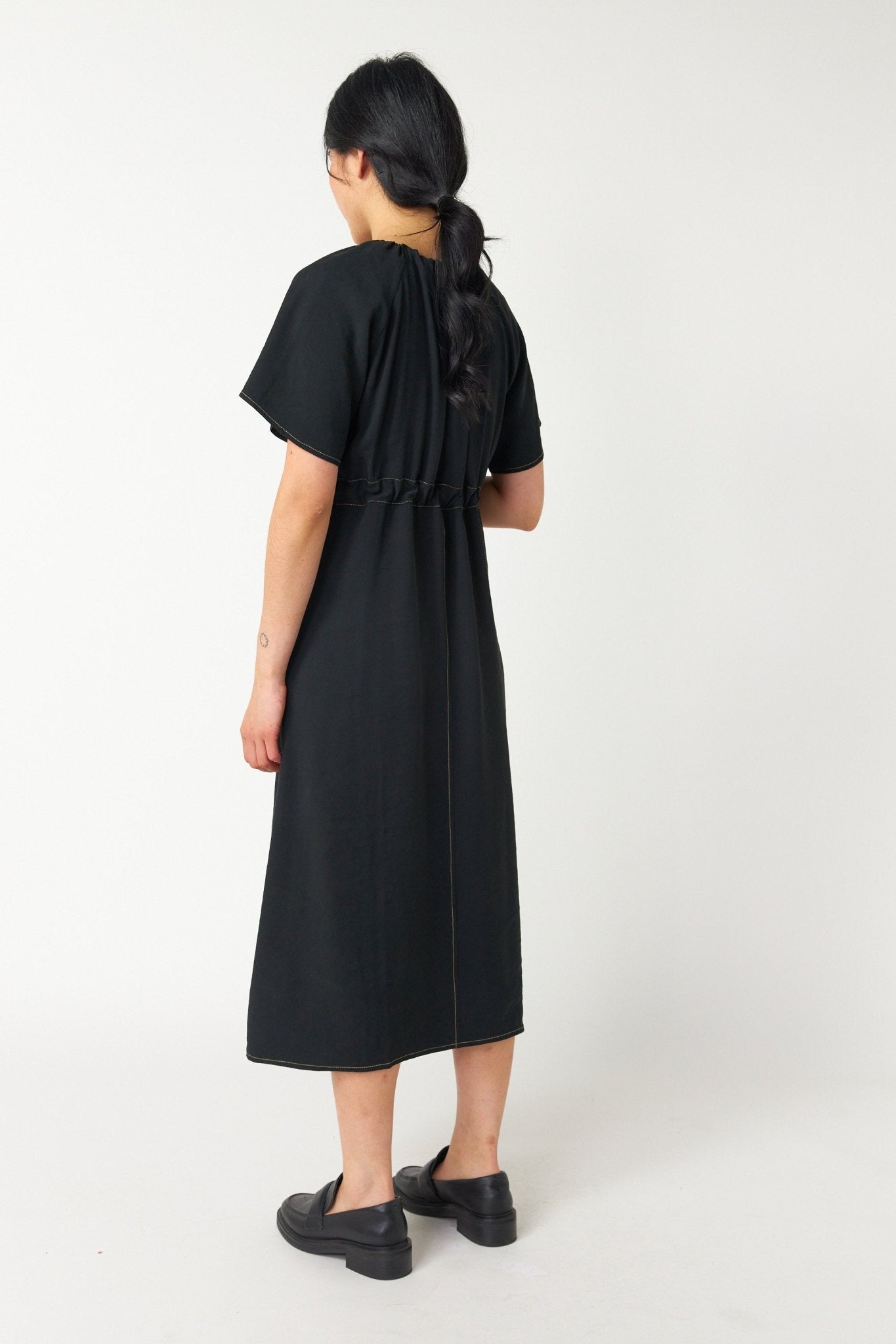 Sylvester | Traveller Drawstring Dress | Black | Palm Boutique