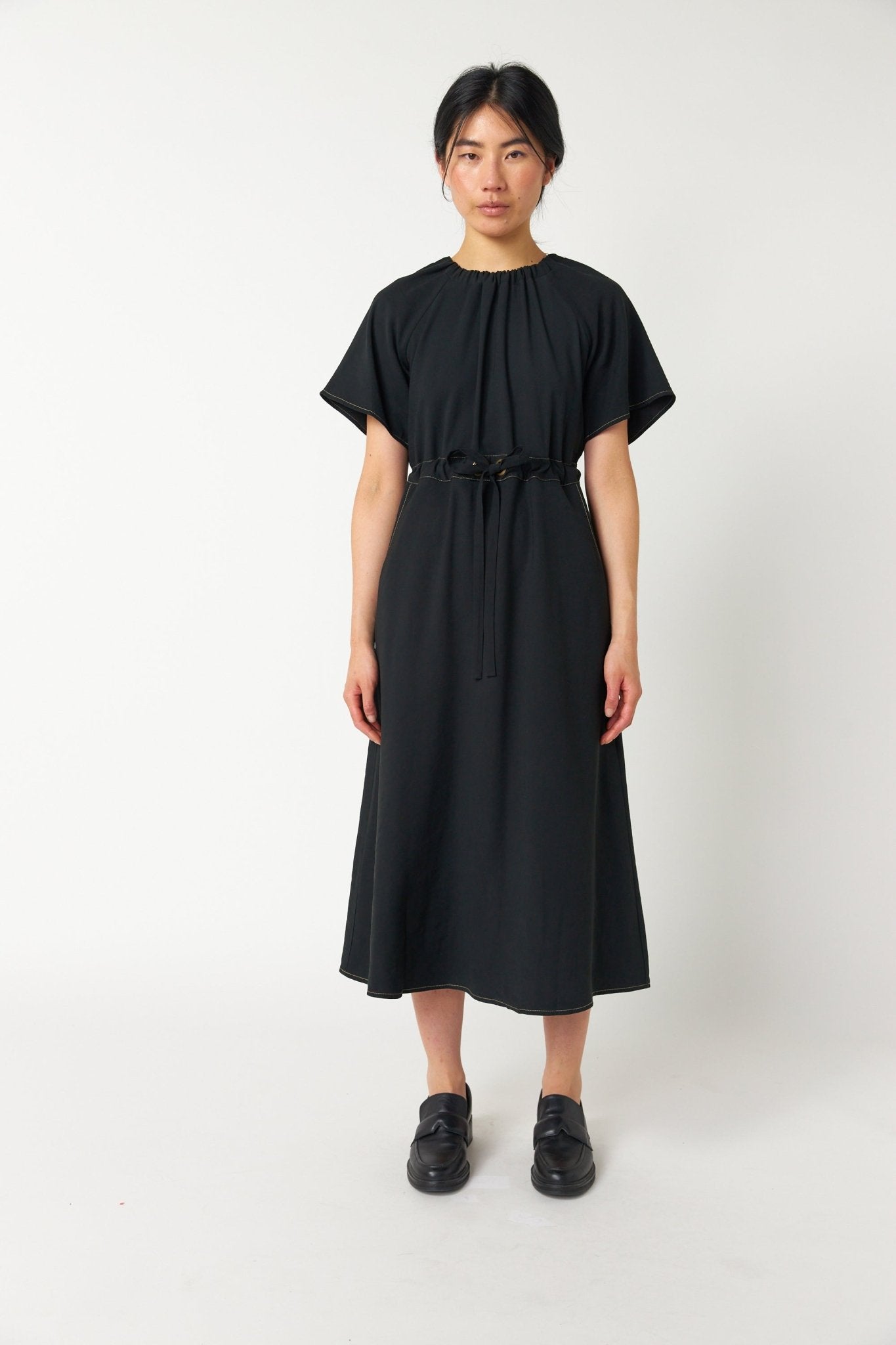 Sylvester | Traveller Drawstring Dress | Black | Palm Boutique