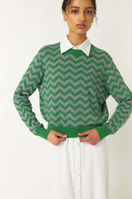 Sylvester | Twin Peaks Jumper | Green/Grey Marle | Palm Boutique