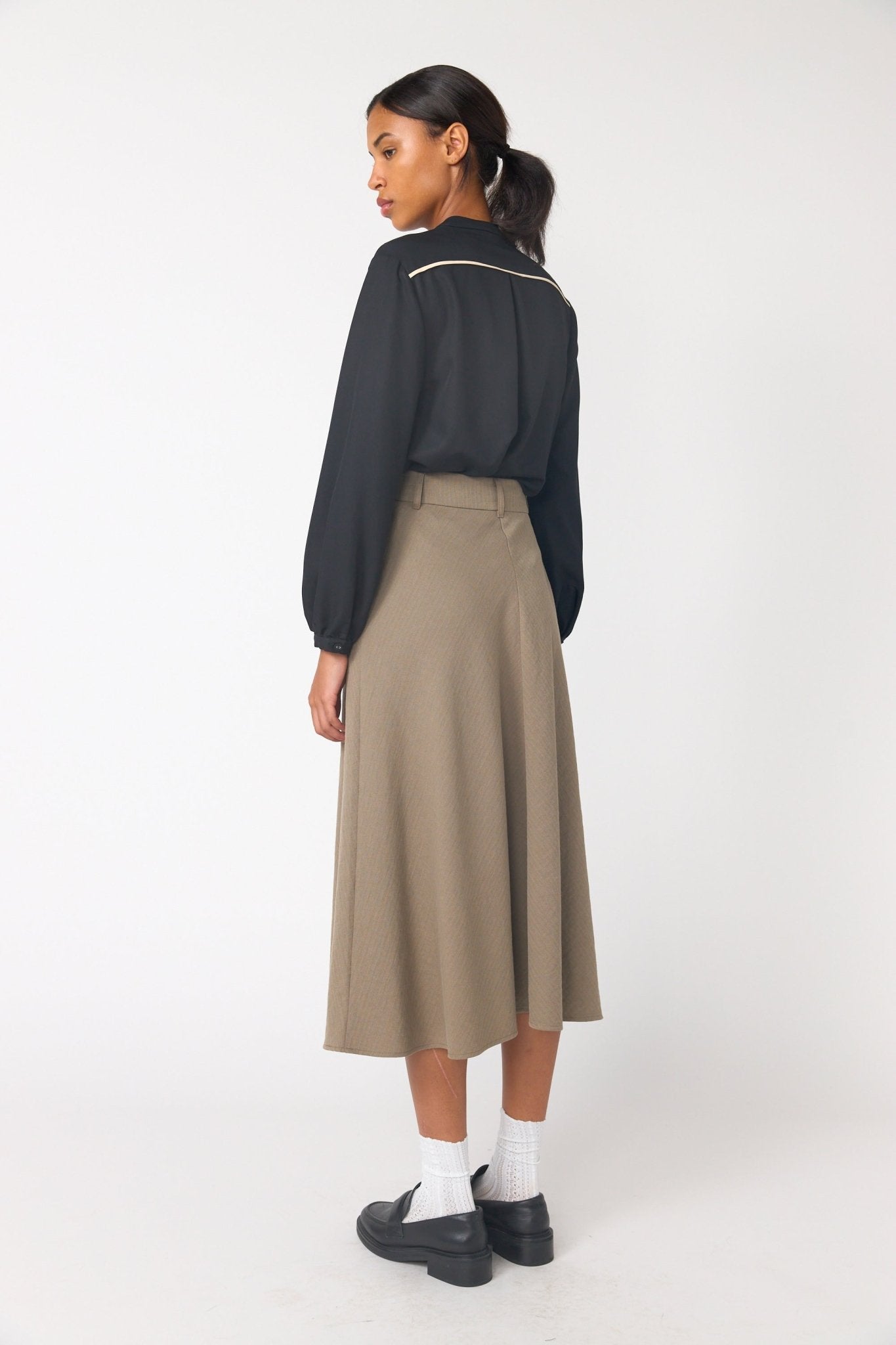 Sylvester | Twin Striped Skirt | Stone | Palm Boutique