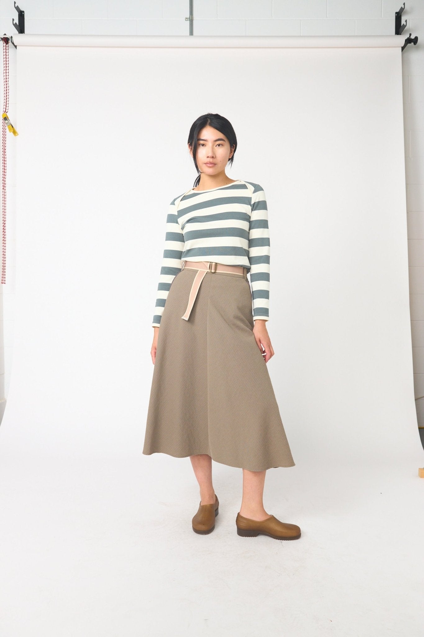 Sylvester | Twin Striped Skirt | Stone | Palm Boutique
