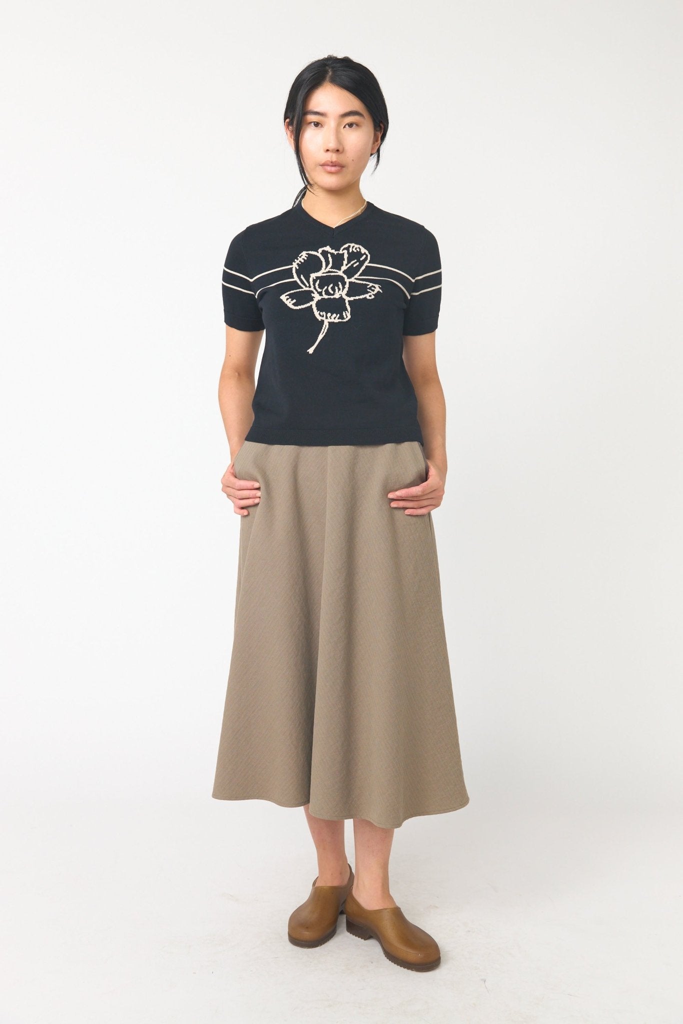 Sylvester | Twin Striped Skirt | Stone | Palm Boutique