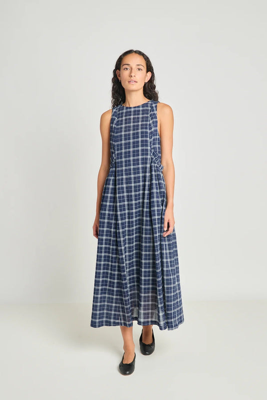 twenty - seven names | Alternate Realities Dress | Navy Crinkle Check | Palm Boutique