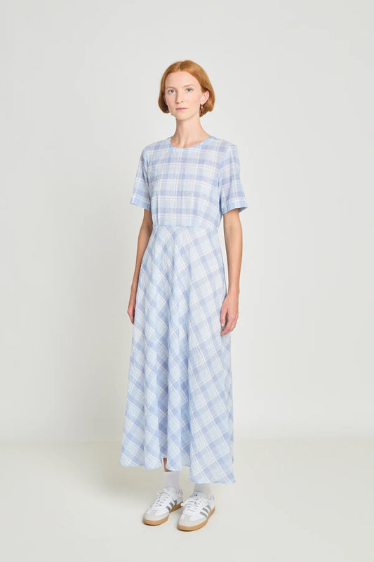 twenty - seven names | Balance dress | Pale Blue Check | Palm Boutique