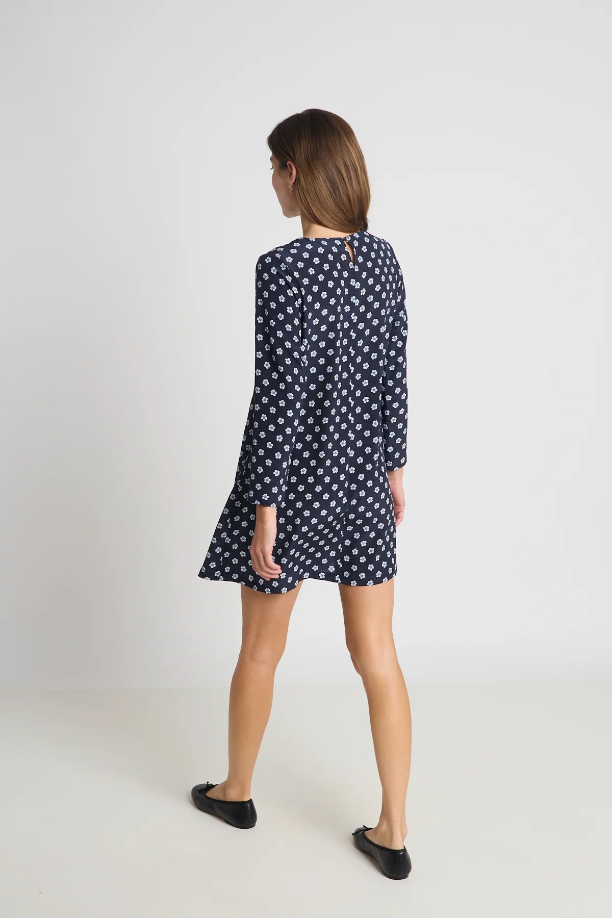 twenty-seven names | Everyone's free dress | Navy daisy silk | Palm Boutique